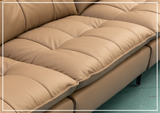 Klaussner Morbido Leather 3 Seater Sofa With Tufted Back - SOFABED