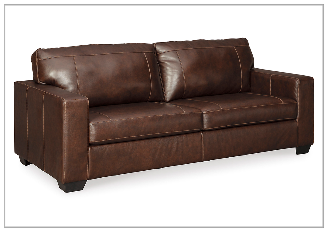 Mayan Queen Gray and Chocolate Leather Sleeper Sofa