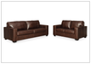 Mayan Queen Gray and Chocolate Leather Sleeper Sofa