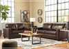 Mayan Queen Gray and Chocolate Leather Sleeper Sofa