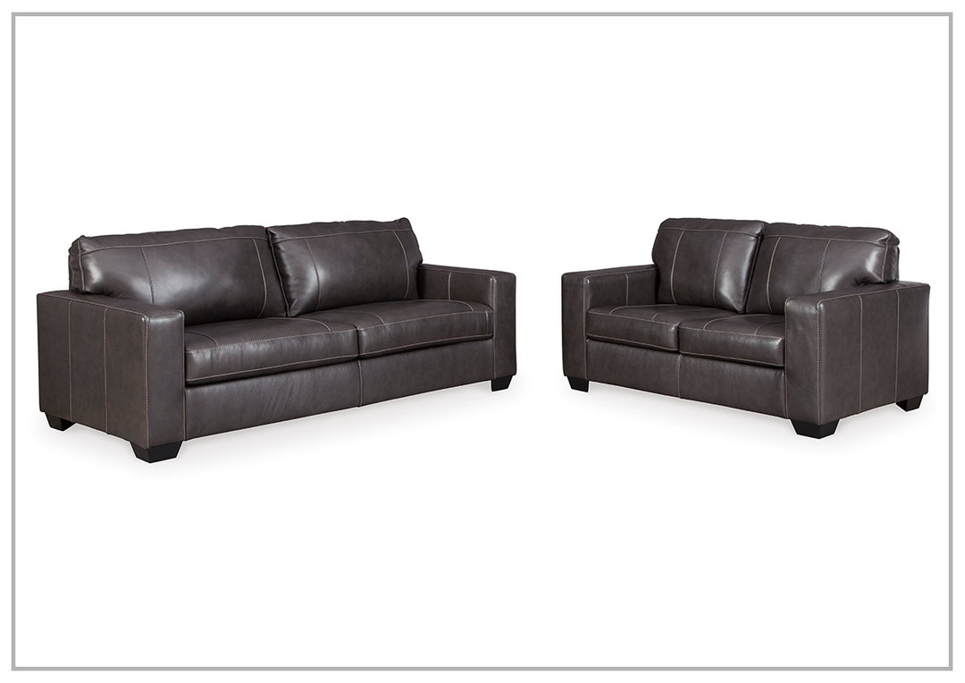 Mayan Queen Gray and Chocolate Leather Sleeper Sofa