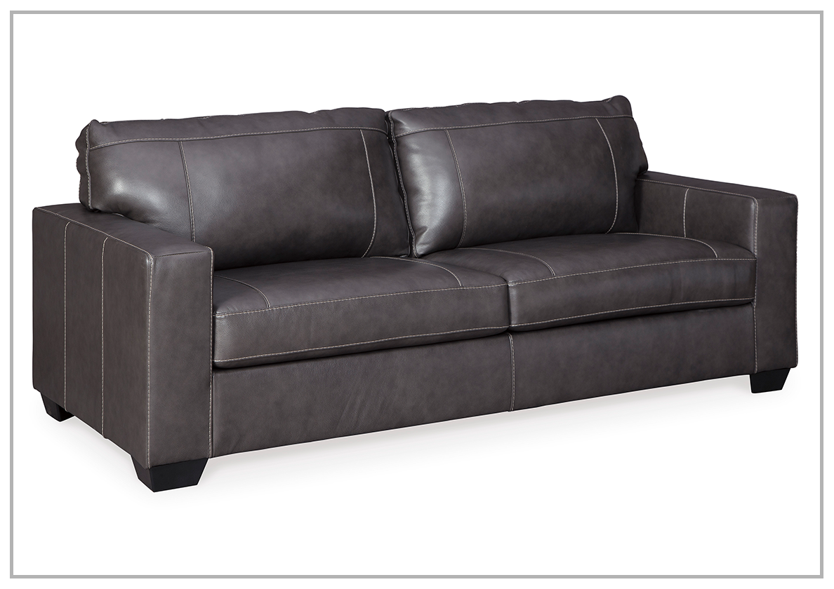 Mayan Queen Gray and Chocolate Leather Sleeper Sofa