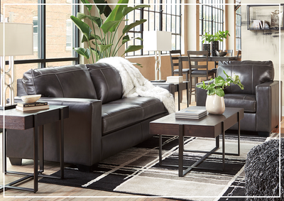 Mayan Queen Gray and Chocolate Leather Sleeper Sofa