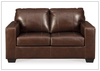 Mayan Series Leather Loveseat in Gray and Chocolate