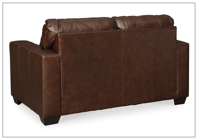 Mayan Series Leather Loveseat in Gray and Chocolate