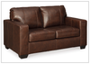 Mayan Series Leather Loveseat in Gray and Chocolate