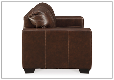 Mayan Series Leather Loveseat in Gray and Chocolate