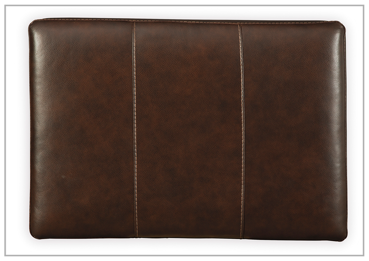 Gio Italia Mayan Series Leather Ottoman in Gray and Chocolate