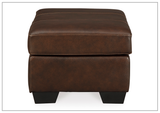 Gio Italia Mayan Series Leather Ottoman in Gray and Chocolate