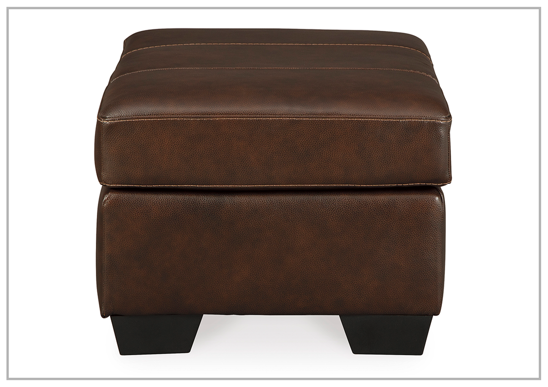 Gio Italia Mayan Series Leather Ottoman in Gray and Chocolate