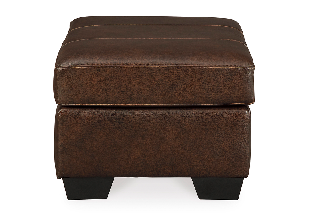 Mayan Series Leather Ottoman in Gray and Chocolate