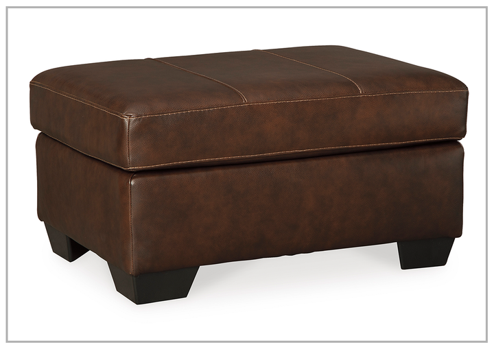 Gio Italia Mayan Series Leather Ottoman in Gray and Chocolate