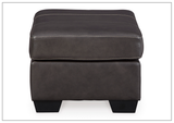 Mayan Series Leather Ottoman in Gray and Chocolate