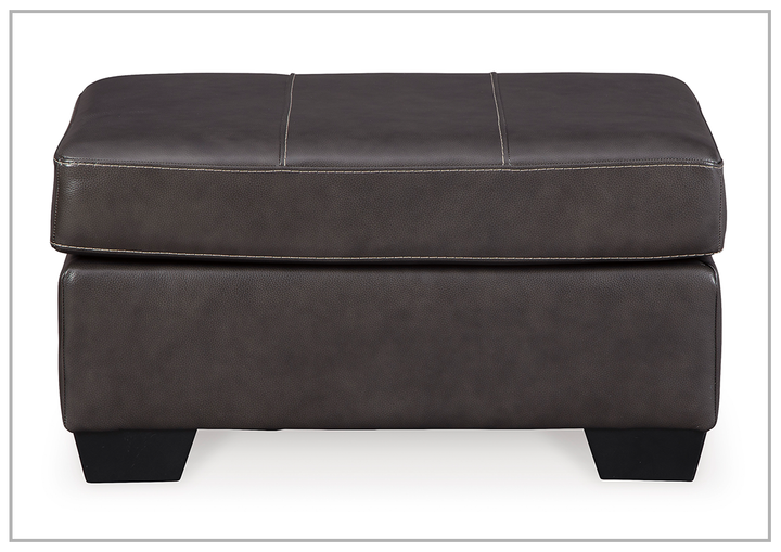 Mayan Series Leather Ottoman in Gray and Chocolate