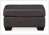 Mayan Series Leather Ottoman in Gray and Chocolate