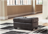 Mayan Series Leather Ottoman in Gray and Chocolate
