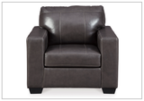 Gio Italia Mayan Series Leather Chair in Gray and Chocolate