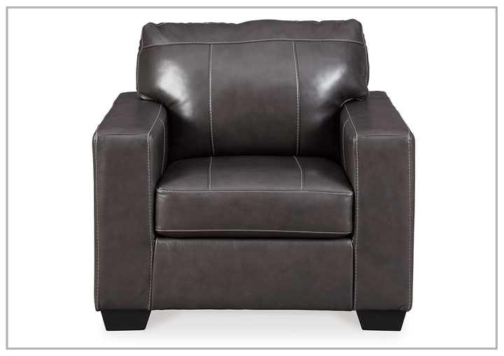 Gio Italia Mayan Series Leather Chair in Gray and Chocolate