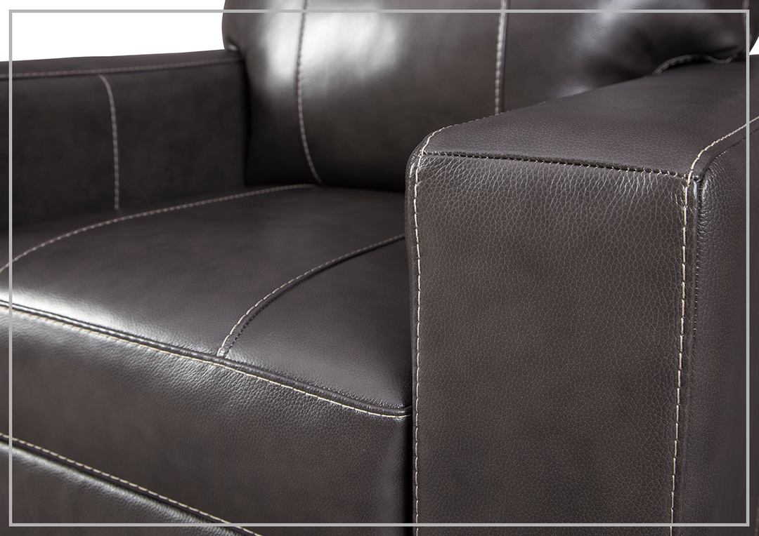 Gio Italia Mayan Series Leather Chair in Gray and Chocolate
