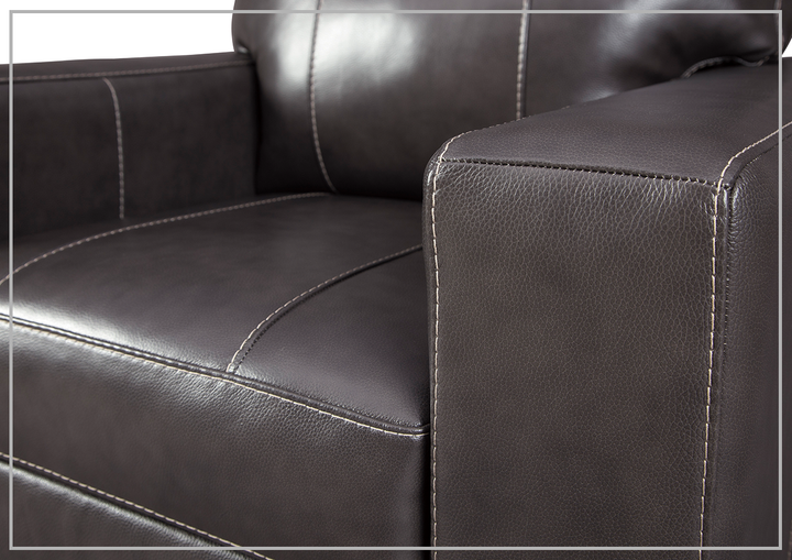 Gio Italia Mayan Series Leather Chair in Gray and Chocolate