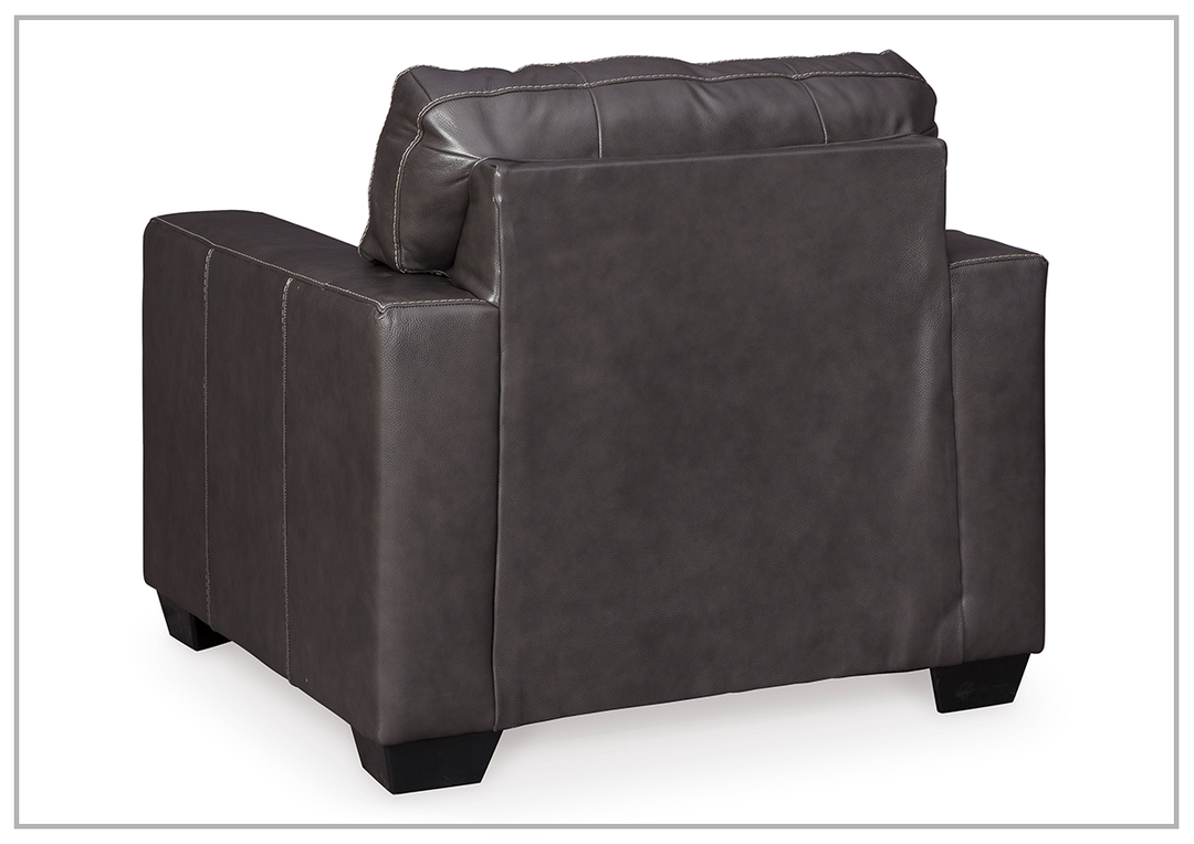 Gio Italia Mayan Series Leather Chair in Gray and Chocolate