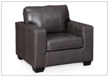 Gio Italia Mayan Series Leather Chair in Gray and Chocolate