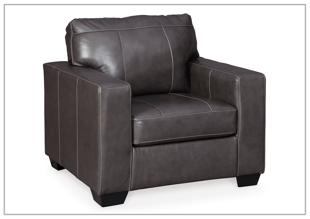 Gio Italia Mayan Series Leather Chair in Gray and Chocolate