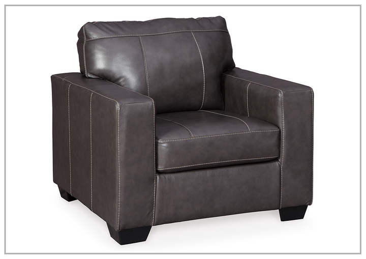 Gio Italia Mayan Series Leather Chair in Gray and Chocolate