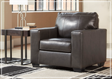 Gio Italia Mayan Series Leather Chair in Gray and Chocolate