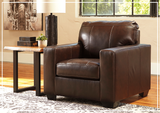 Gio Italia Mayan Series Leather Chair in Gray and Chocolate