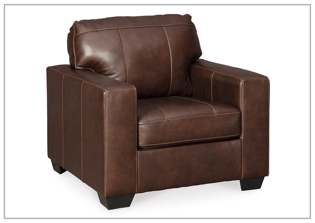 Gio Italia Mayan Series Leather Chair in Gray and Chocolate