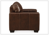 Gio Italia Mayan Series Leather Chair in Gray and Chocolate
