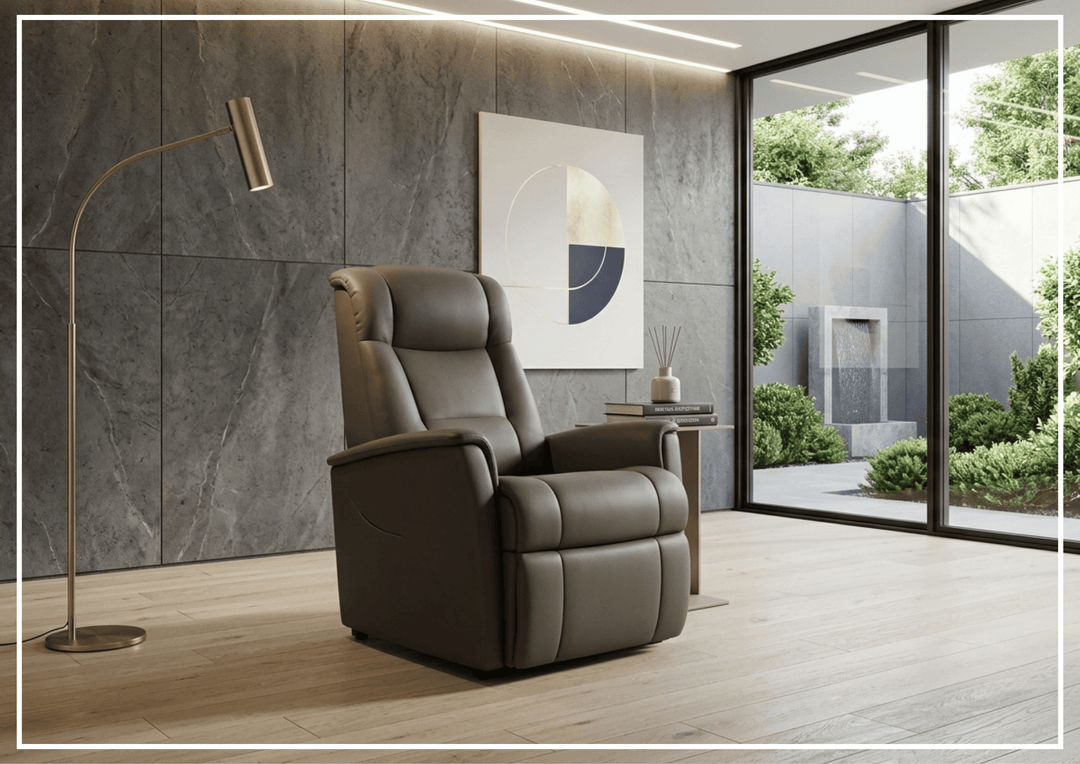 Fjords Memphis Leather Lift Recliner Chair with Motorized Headrest