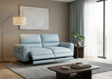 Klaussner Milano Blue Leather L-Shape Power Reclining Sectional Sofa