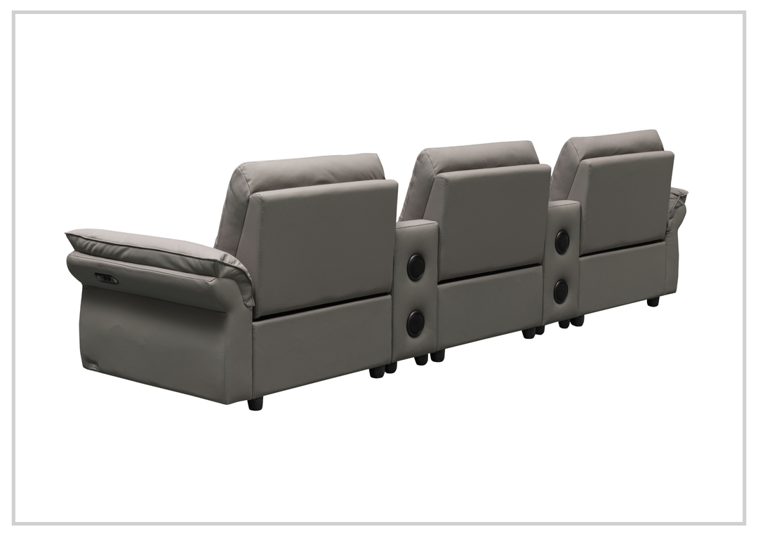 Klaussner Montaro Leather Motion Reclining Sofa with 2 Consoles