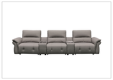 Klaussner Montaro Leather Motion Reclining Sofa with 2 Consoles