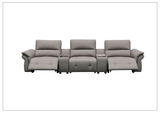 Klaussner Montaro Leather Motion Reclining Sofa with 2 Consoles
