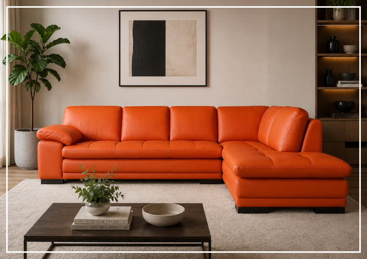 Gio Italia Vierra 4-Seater L-shaped Premium Leather Sectional