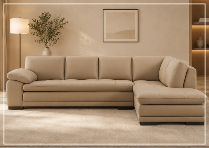 Gio Italia Vierra 4-Seater L-shaped Premium Leather Sectional