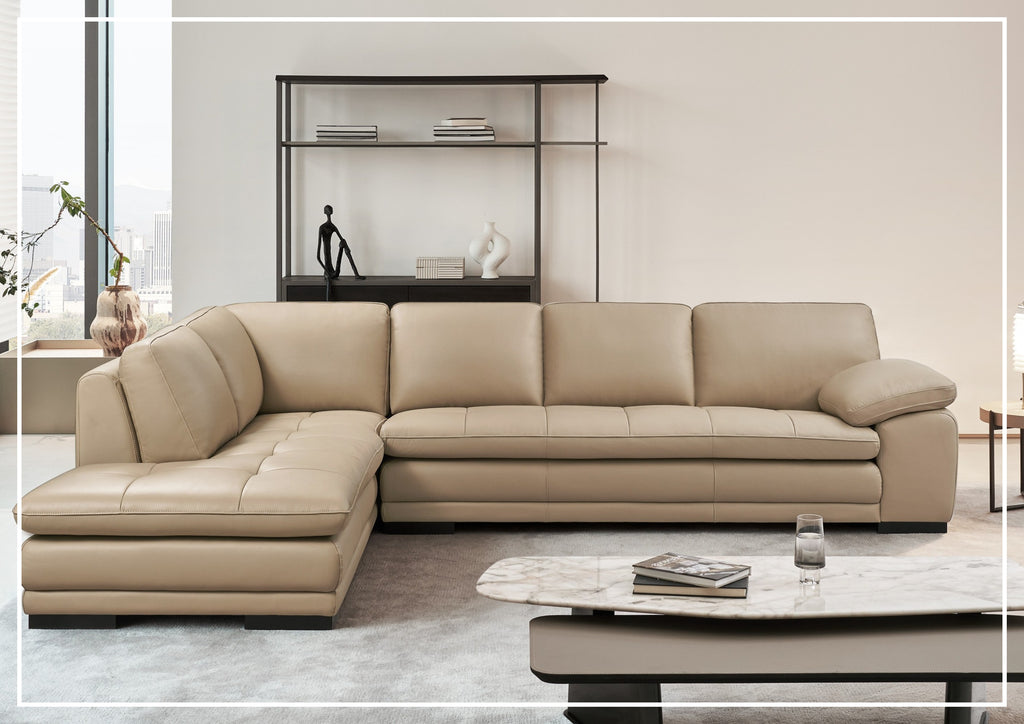 Gio Italia Vierra 4-Seater L-shaped Premium Leather Sectional