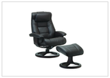 Fjords Mustang R Leather Swivel Recliner Chair with Foot Stool