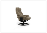 Fjords Mustang R Leather Swivel Recliner Chair with Foot Stool