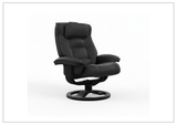 Fjords Mustang R Leather Swivel Recliner Chair with Foot Stool