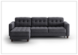 Luonto Noah Fabric 3- Seater Sectional Sofa Sleeper With Reversible Chaise-SOFABED