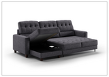 Luonto Noah Fabric 3- Seater Sectional Sofa Sleeper With Reversible Chaise