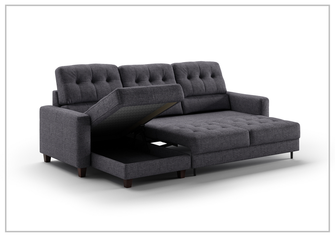 Luonto Noah Fabric 3- Seater Sectional Sofa Sleeper With Reversible Chaise