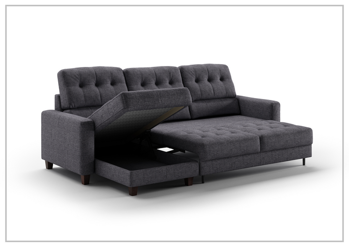 Luonto Noah Fabric 3- Seater Sectional Sofa Sleeper With Reversible Chaise