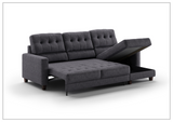 Luonto Noah Fabric 3- Seater Sectional Sofa Sleeper With Reversible Chaise
