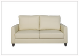 Nova Queen Leather Sleeper Sofa With Wood and Chrome Legs