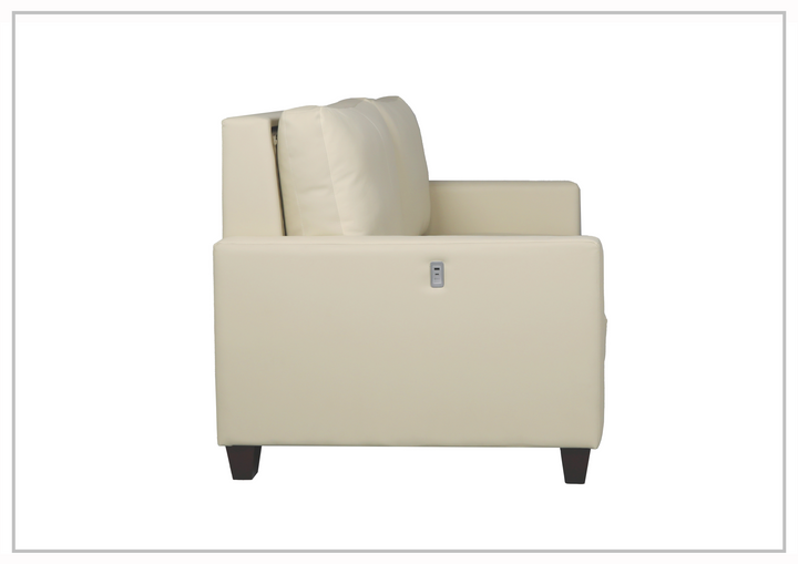 Gio Italia Nova Queen Leather Sleeper Sofa With Wood and Chrome Legs
